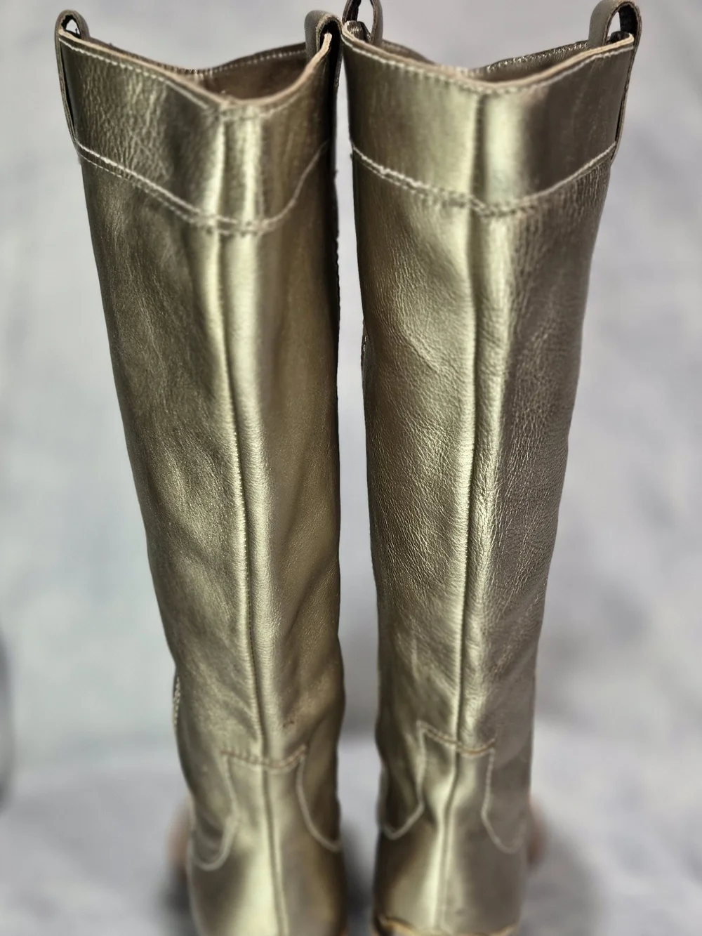 Metallic Gold Over-The-Knee Boots